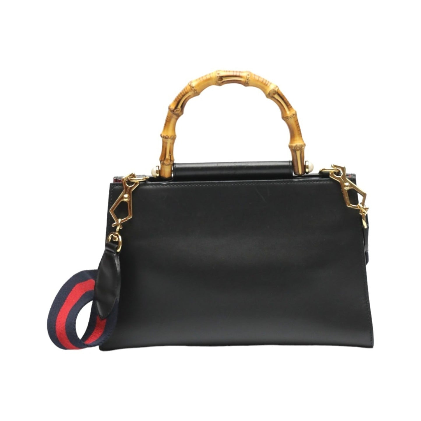 Gucci Bamboo Black Leather Handbag