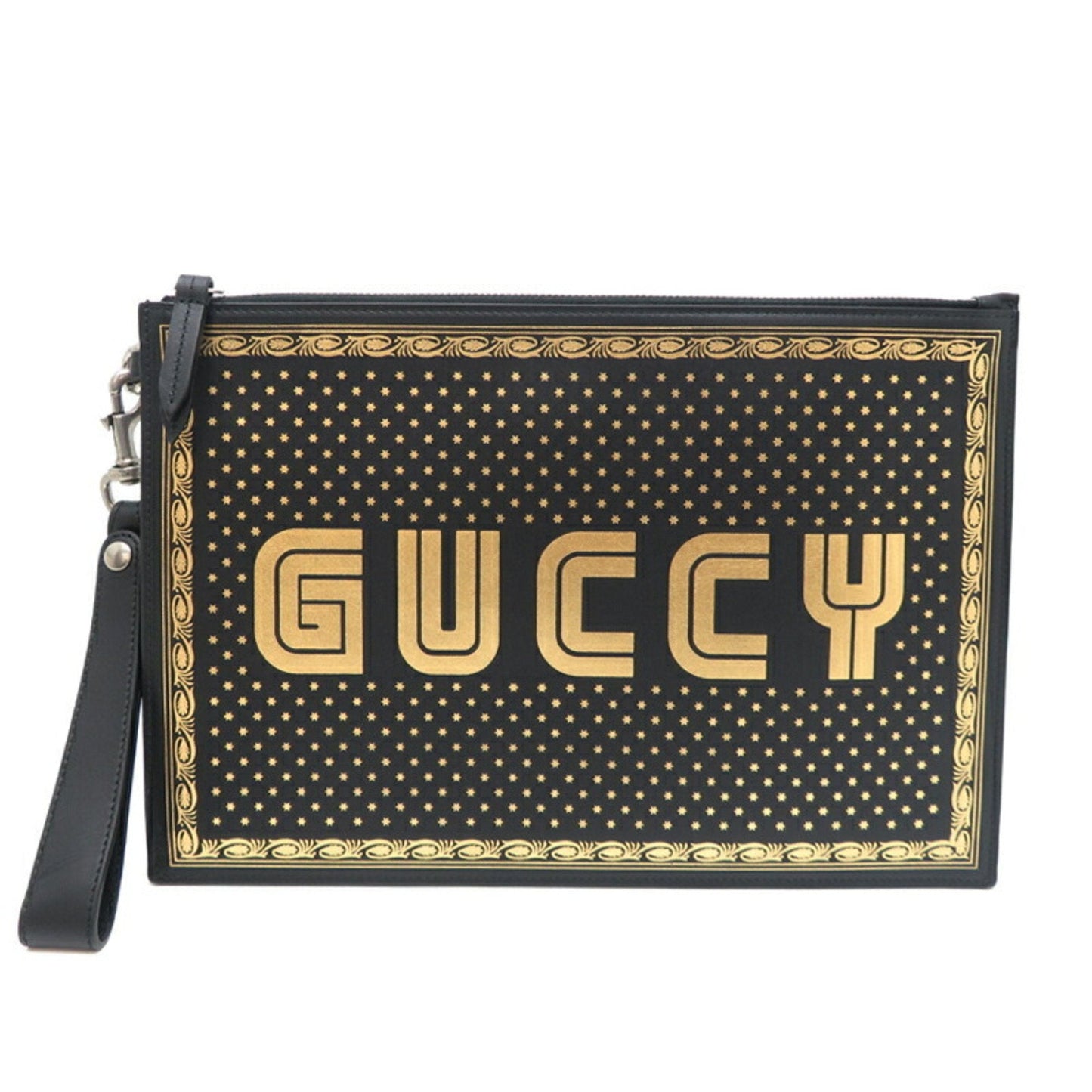 Gucci Black Leather Clutch Bag