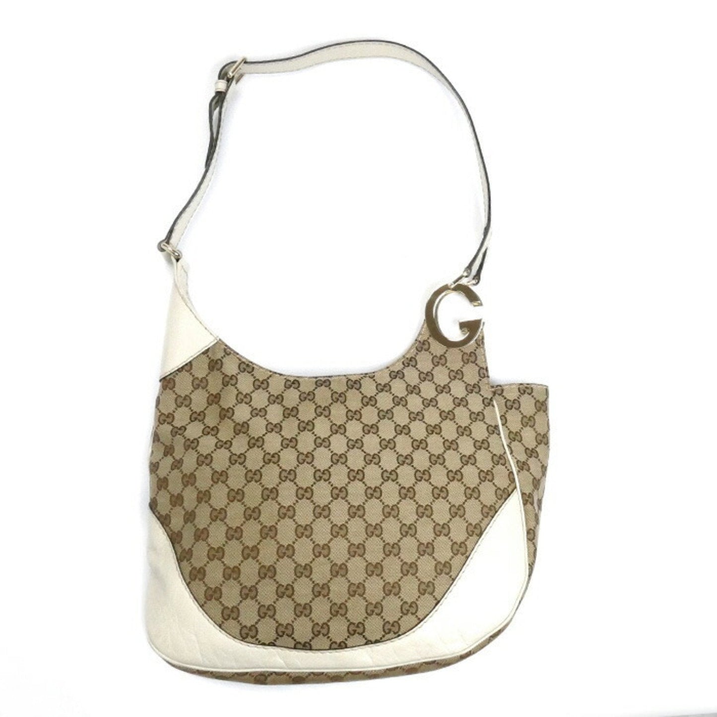 Gucci Beige White Gg Canvas Shoulder Bag