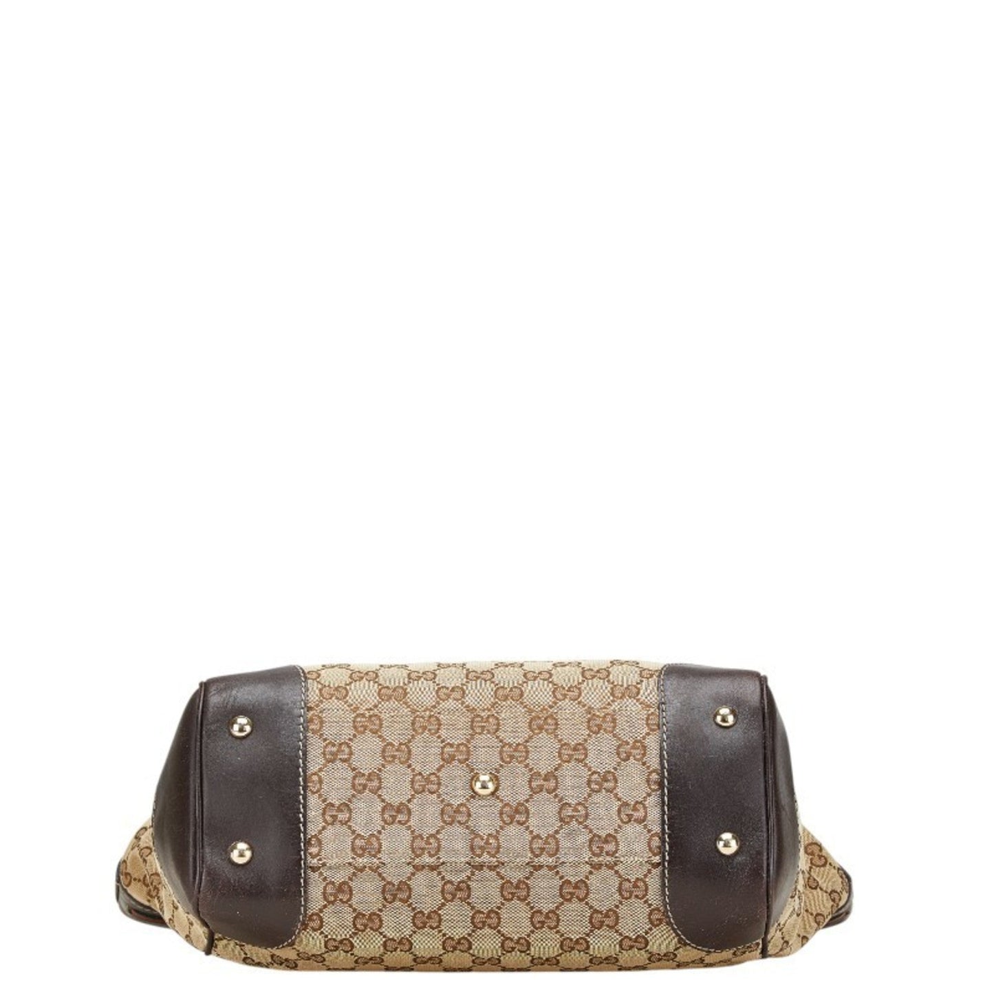 Gucci Beige Canvas Leather Tote Bag