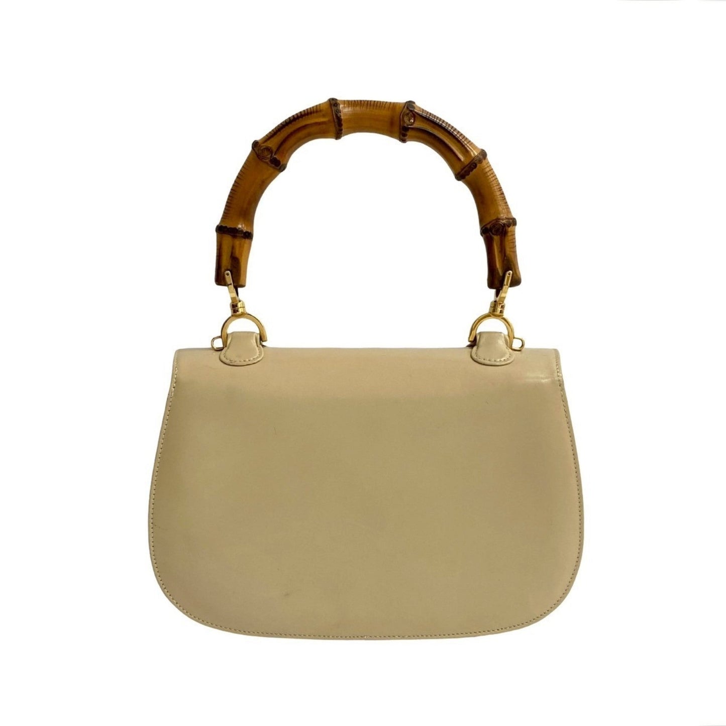 Gucci Beige Leather Bamboo Handbag