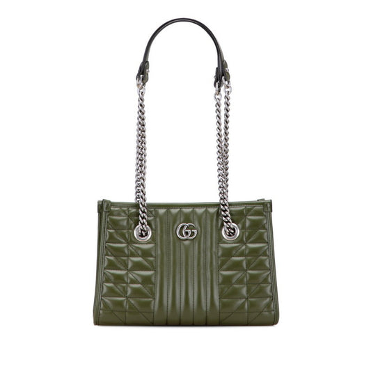 Gucci Gg Marmont Green Khaki Leather Shoulder Bag Tote Bag