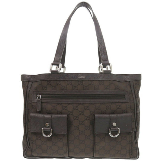 Gucci Abbey Brown Nylon Tote Bag
