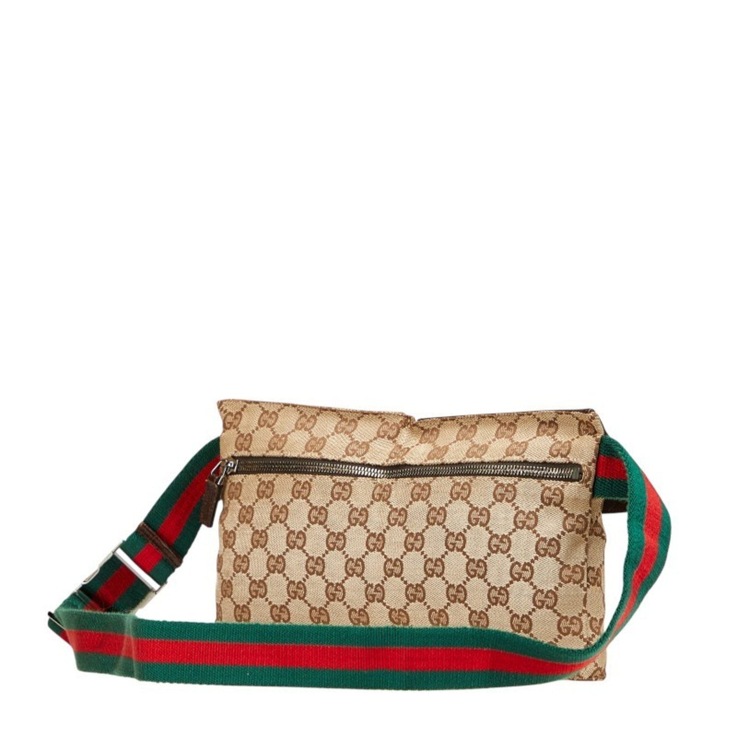 Gucci Beige Brown Canvas Leather Sling Bag