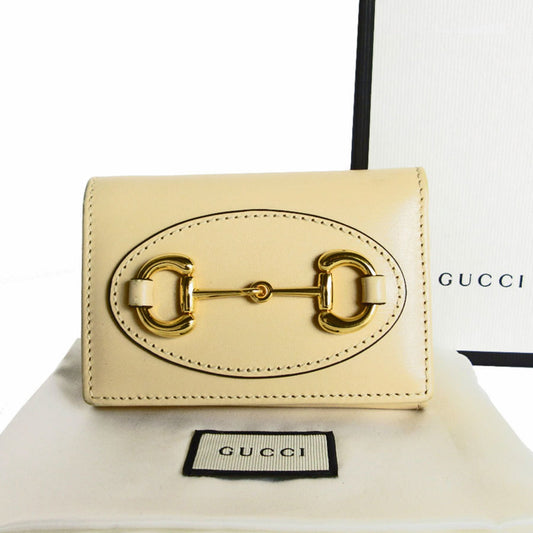 Gucci Beige Leather Wallet (Tri-Fold)