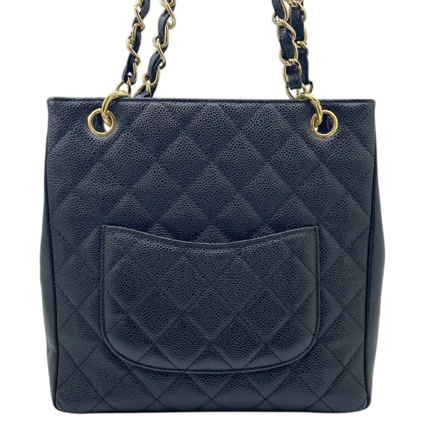 Chanel Black Grained Calfskin Shoulder Bag Tote Bag