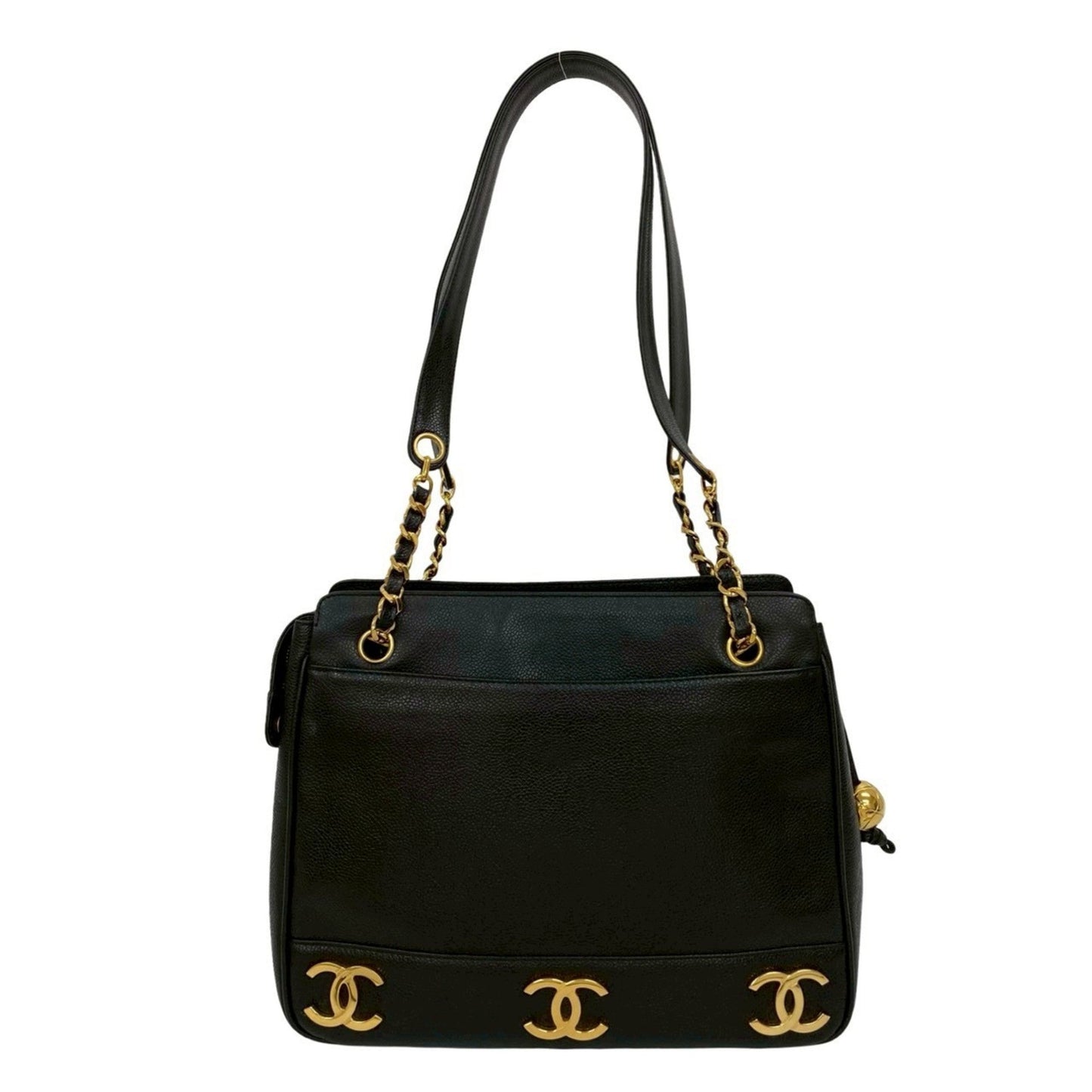 Chanel Black Grained Calfskin Tote Bag