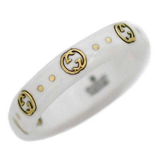 Gucci White Yellow Gold Ceramic Yellow Gold (18K) Band Ring