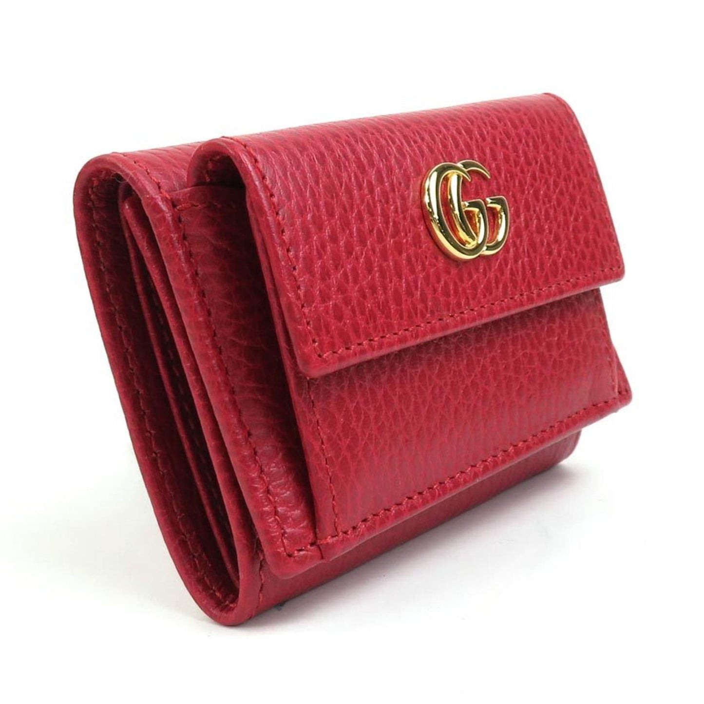 Gucci Red Color Leather Wallet (Tri-Fold)