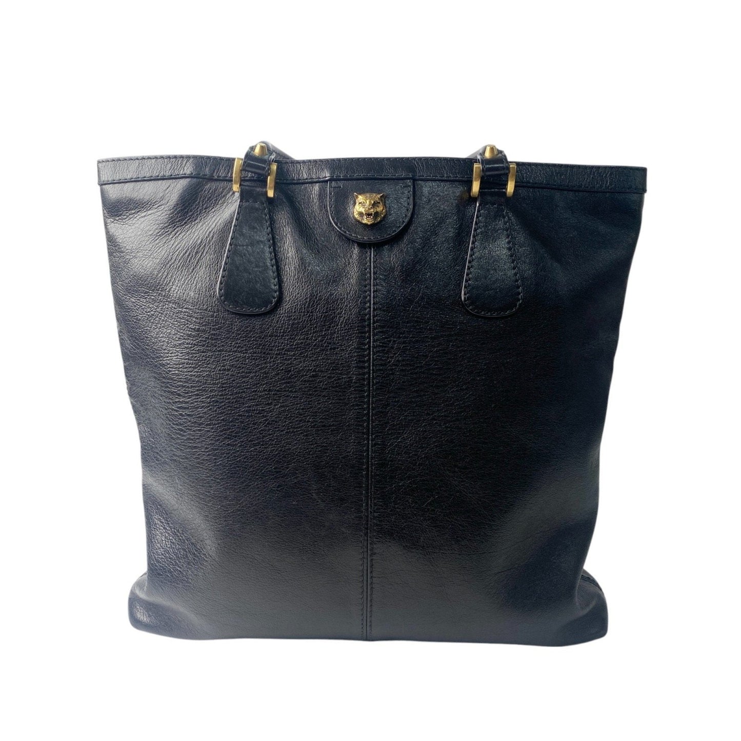 Gucci Black Leather Tote Bag