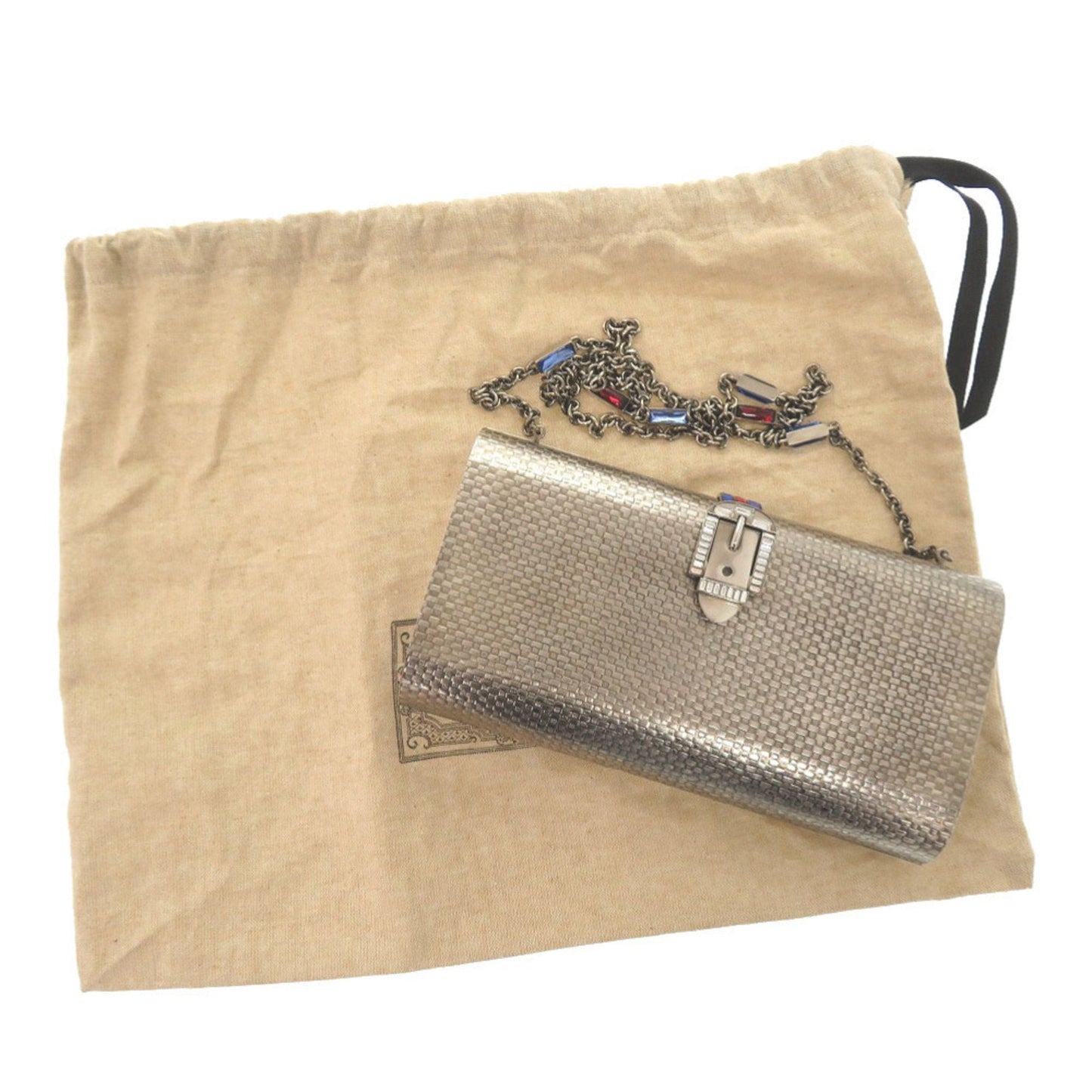 Gucci Silver Metal Shoulder Bag