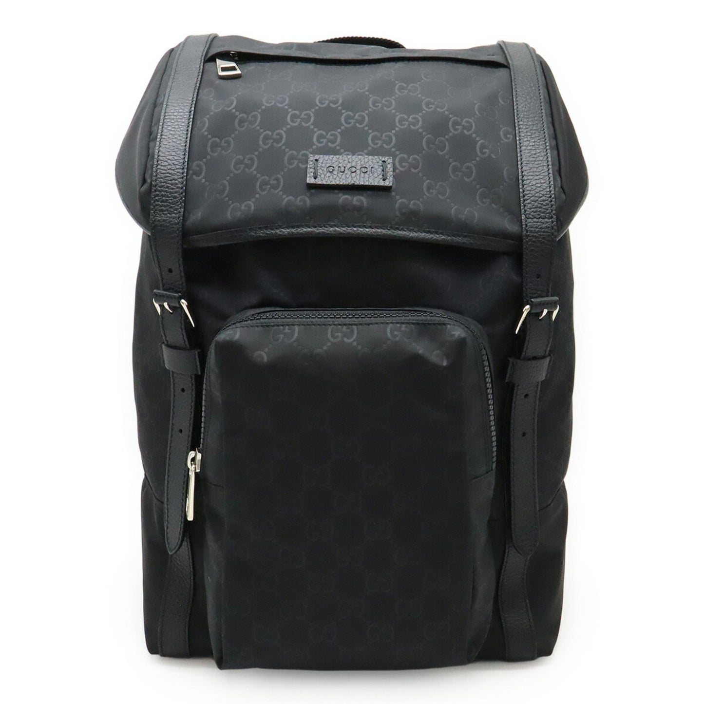Gucci Black Nylon Leather Backpack