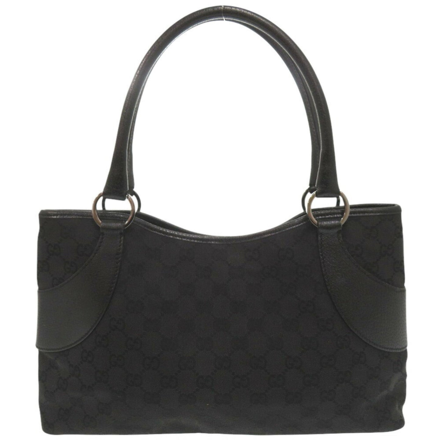 Gucci Black Gg Canvas Handbag Tote Bag