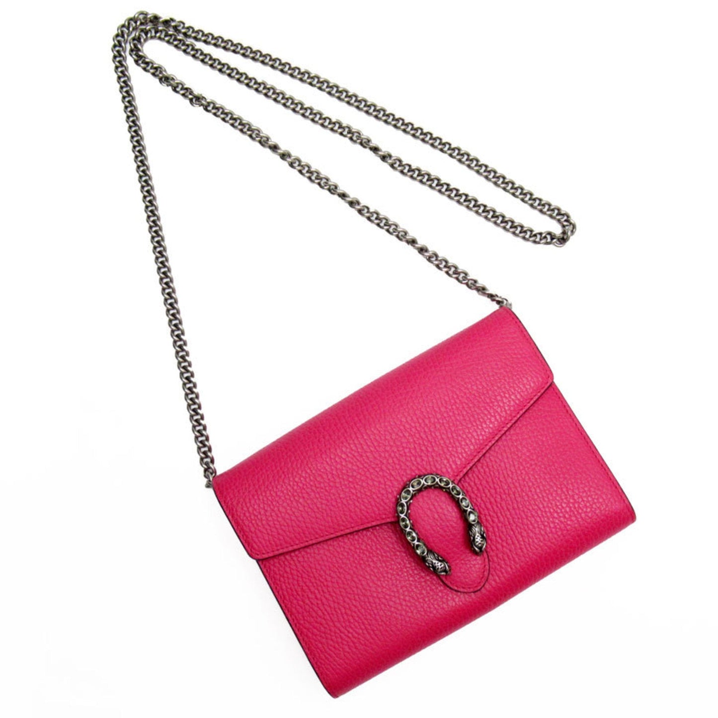 Gucci Pink Leather Chain/Shoulder Wallet