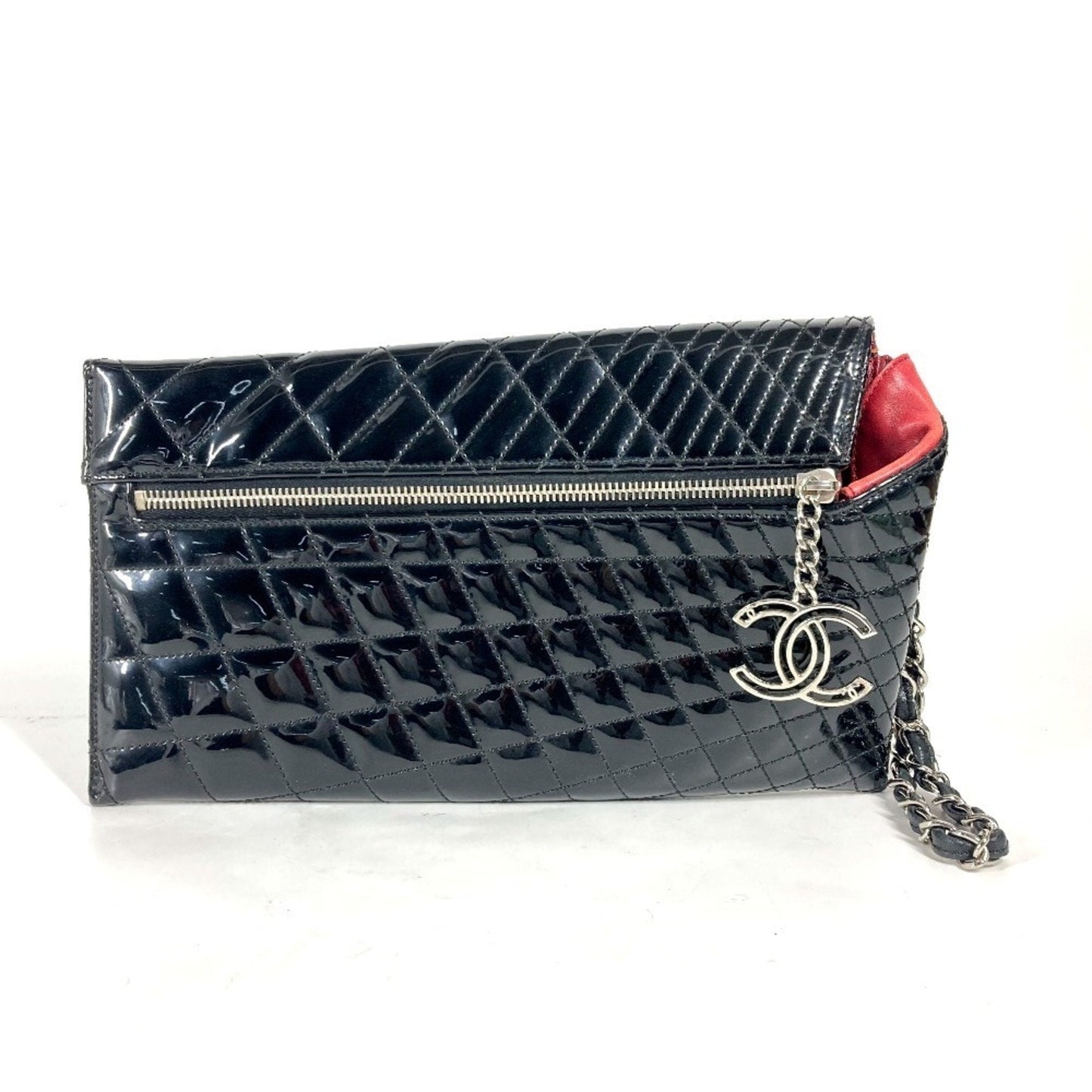 Kaleidoscope Clutch Quilted Patent Medium