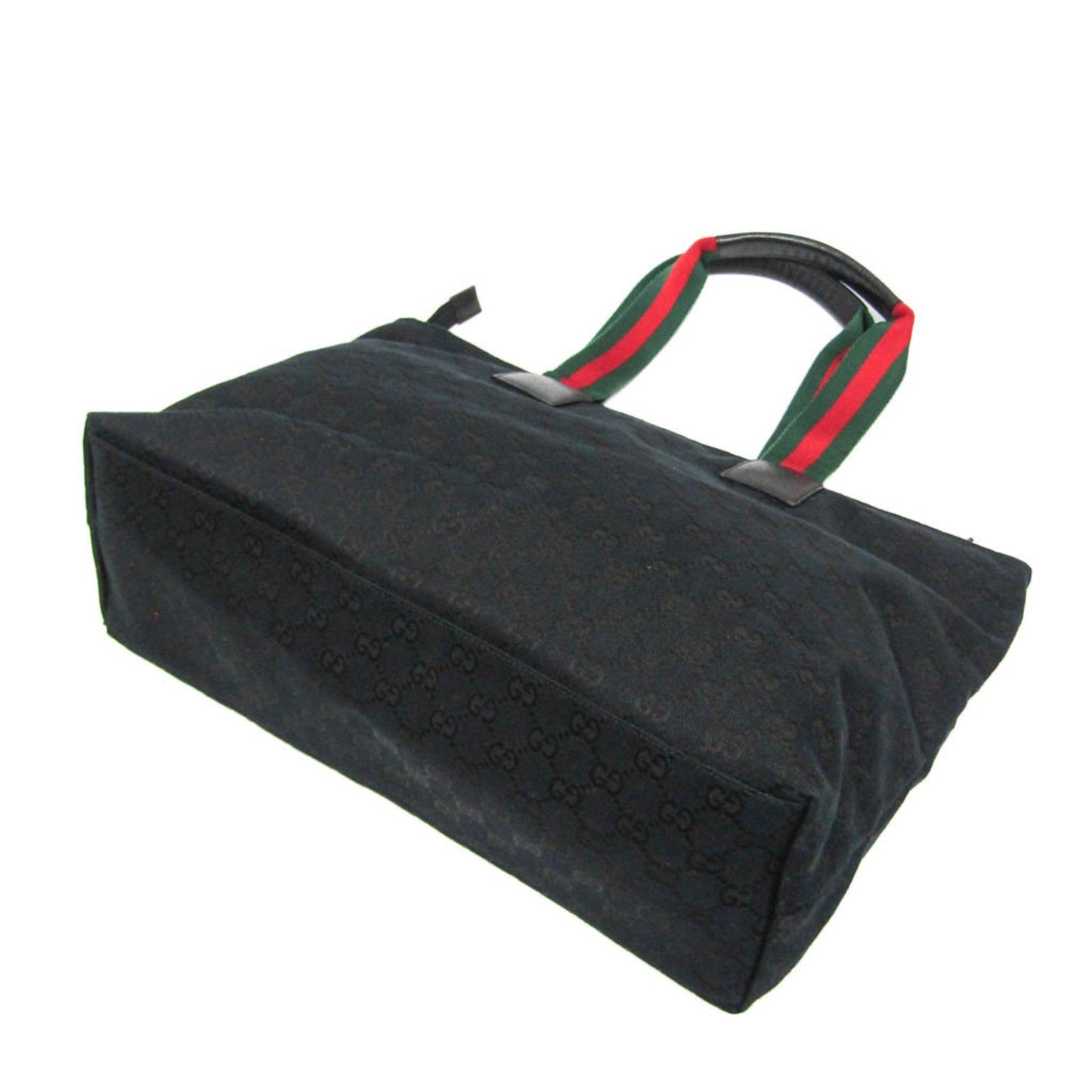 Gucci Gg Canvas Black Leather Canvas Tote Bag