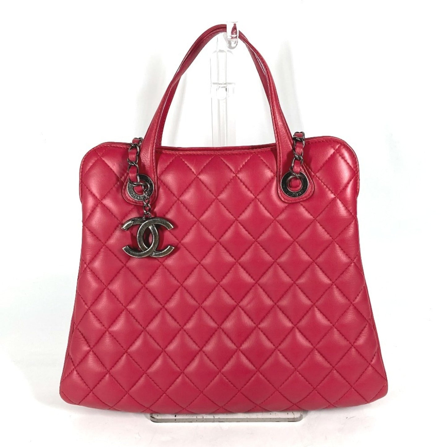 Chanel Pink Leather Handbag Shoulder Bag Tote Bag