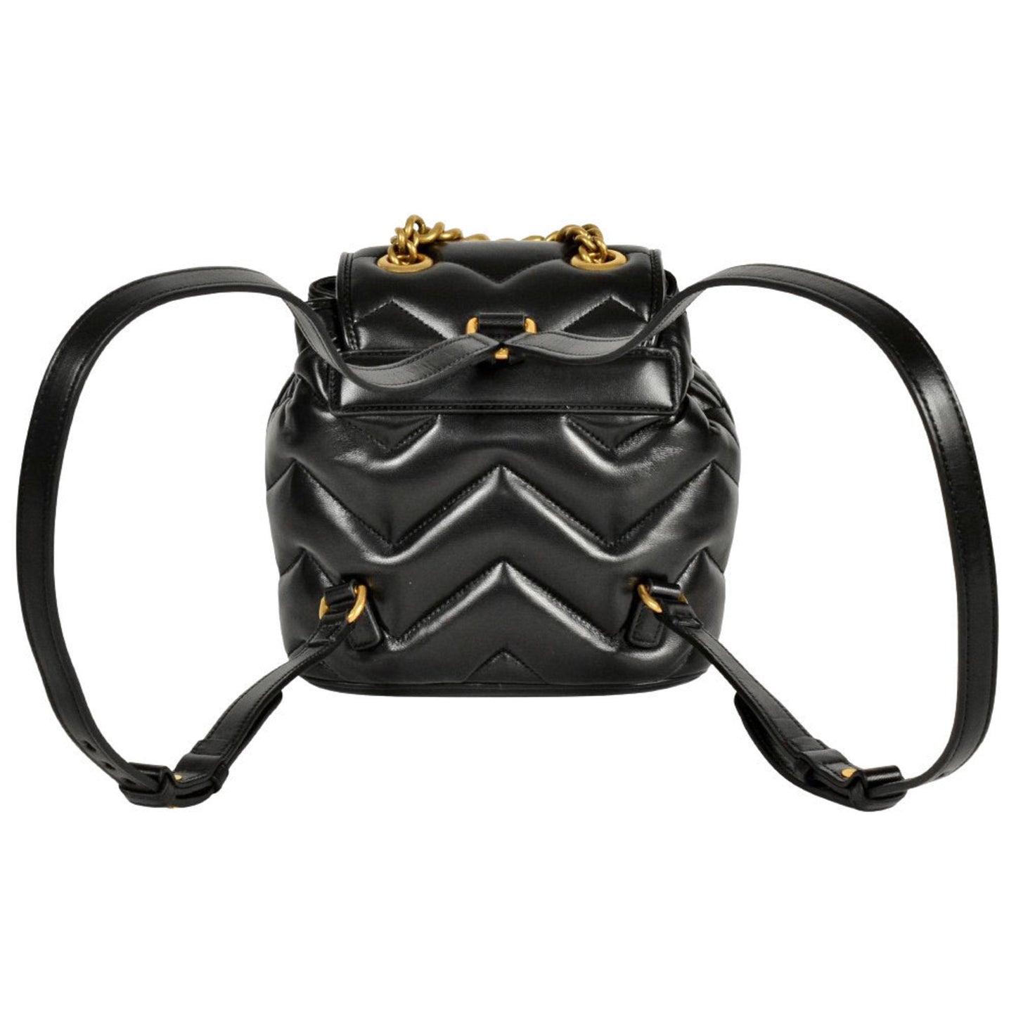 Gucci Gg Marmont Black Leather Backpack
