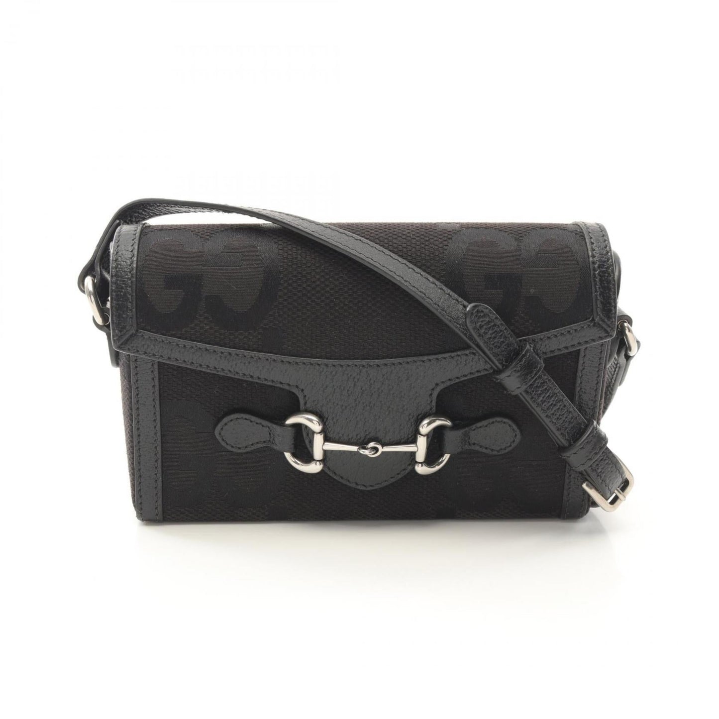 Gucci Black Canvas Leather Shoulder Bag