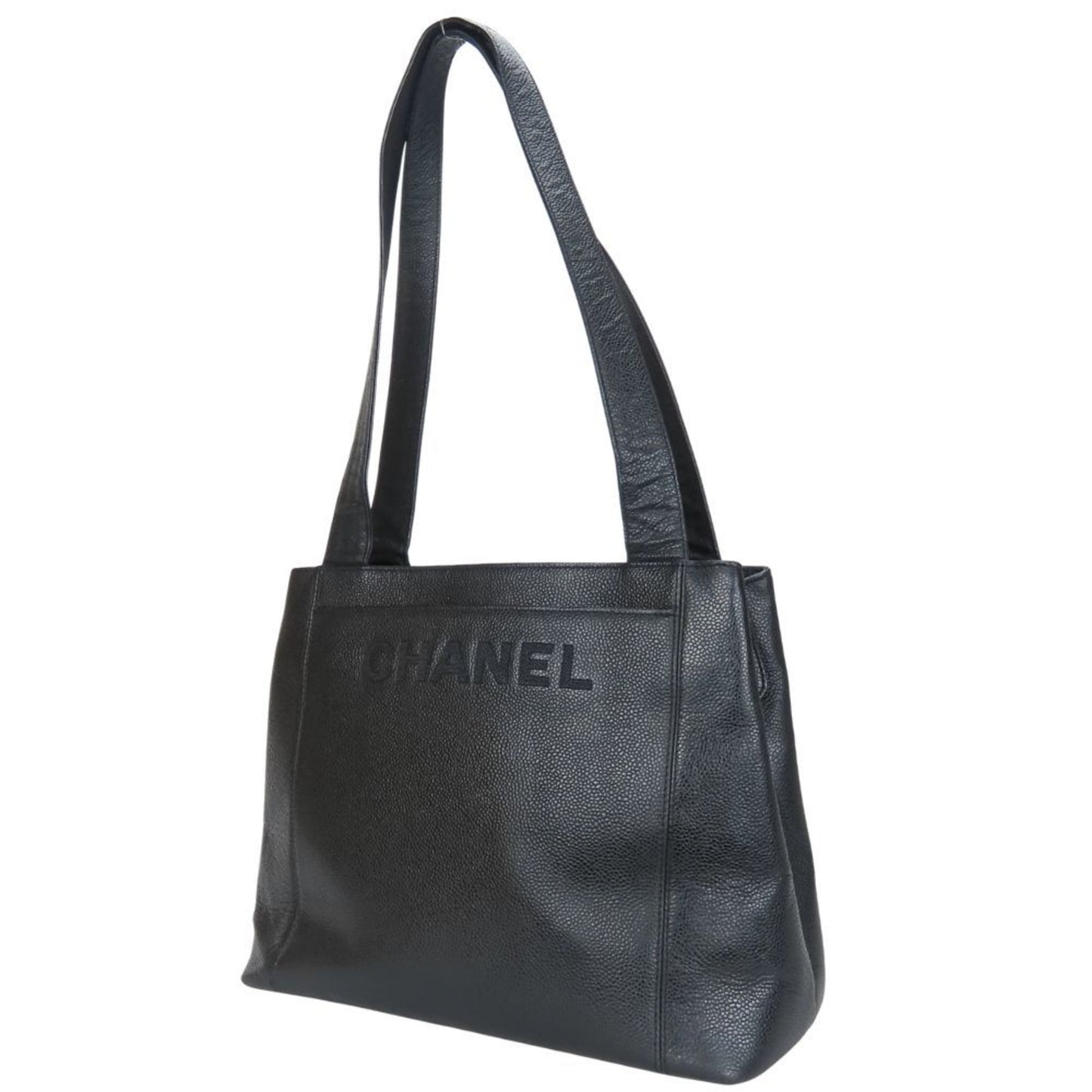 Chanel Black Grained Calfskin Tote Bag