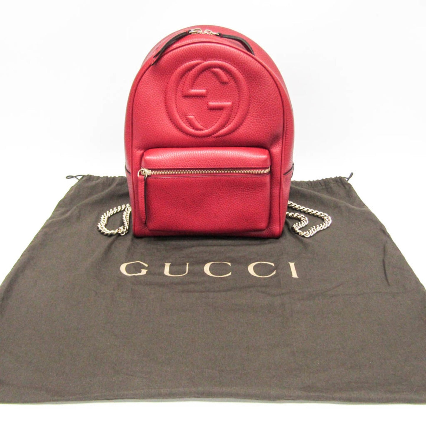 Gucci Soho Red Color Leather Backpack