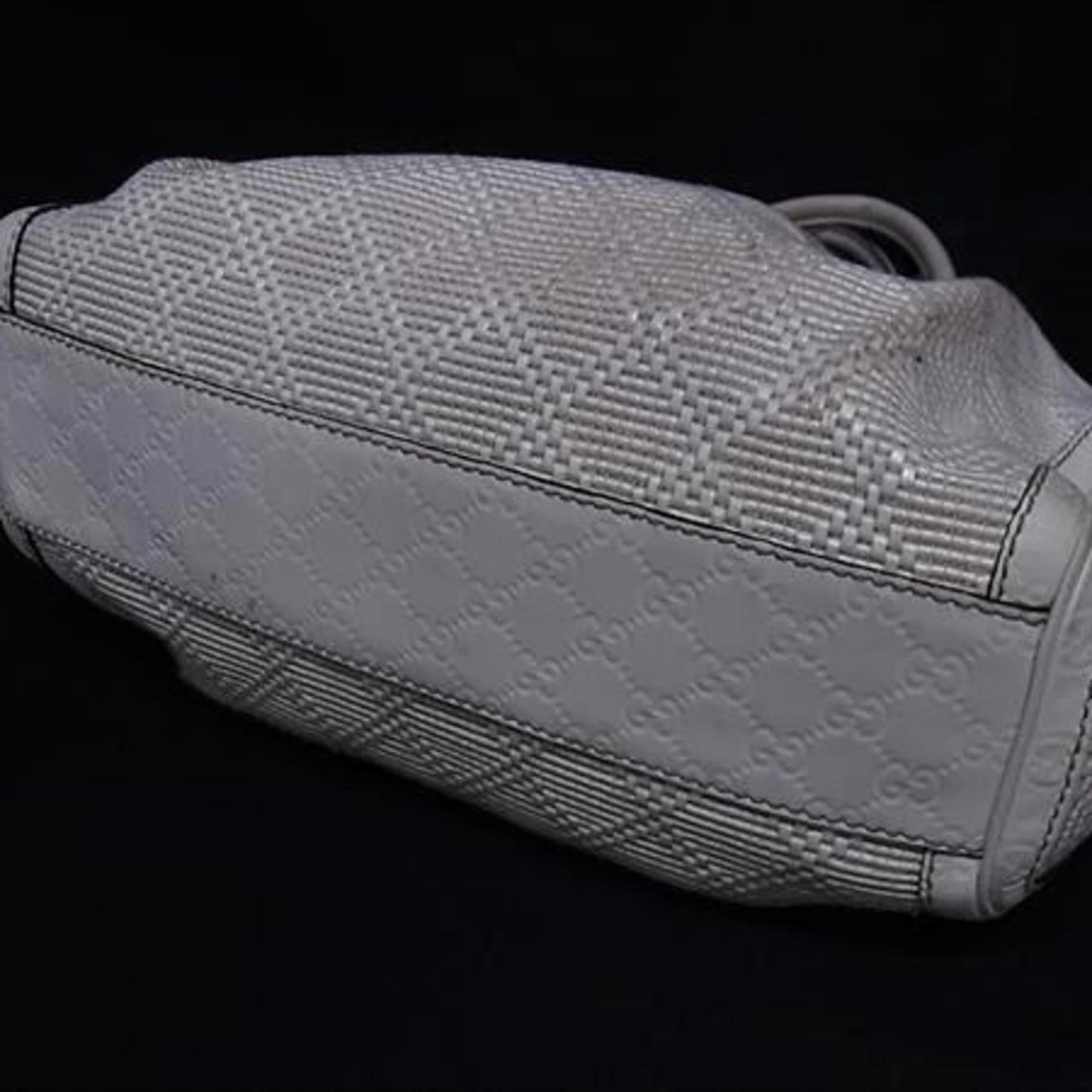 Gucci Ivory Straw Leather Handbag Shoulder Bag Tote Bag