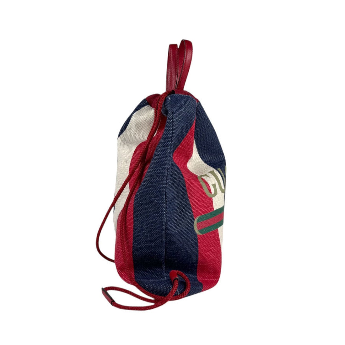 Gucci Blue Red Color White Backpack