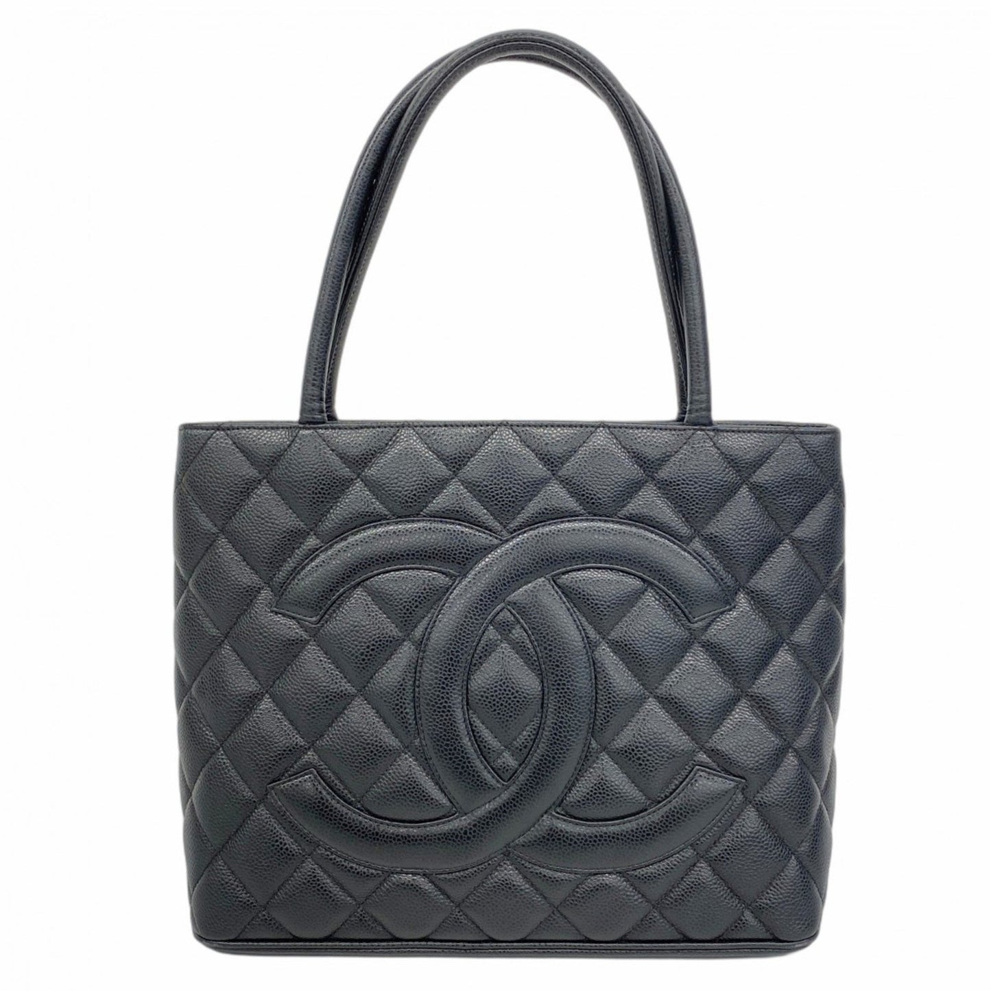 Chanel Black Grained Calfskin Tote Bag