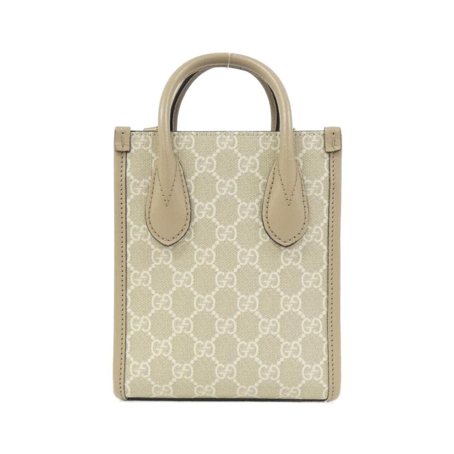 Gucci Beige White Gg Supreme Leather Handbag