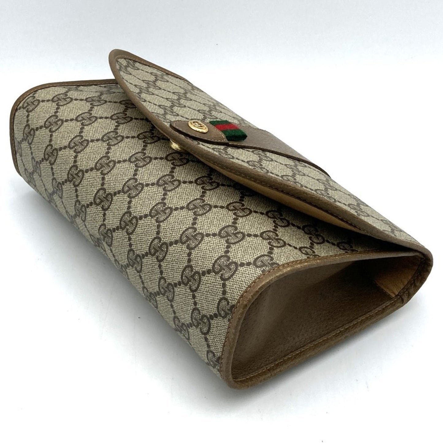Gucci Beige Gg Supreme Canvas Clutch Bag Pouch