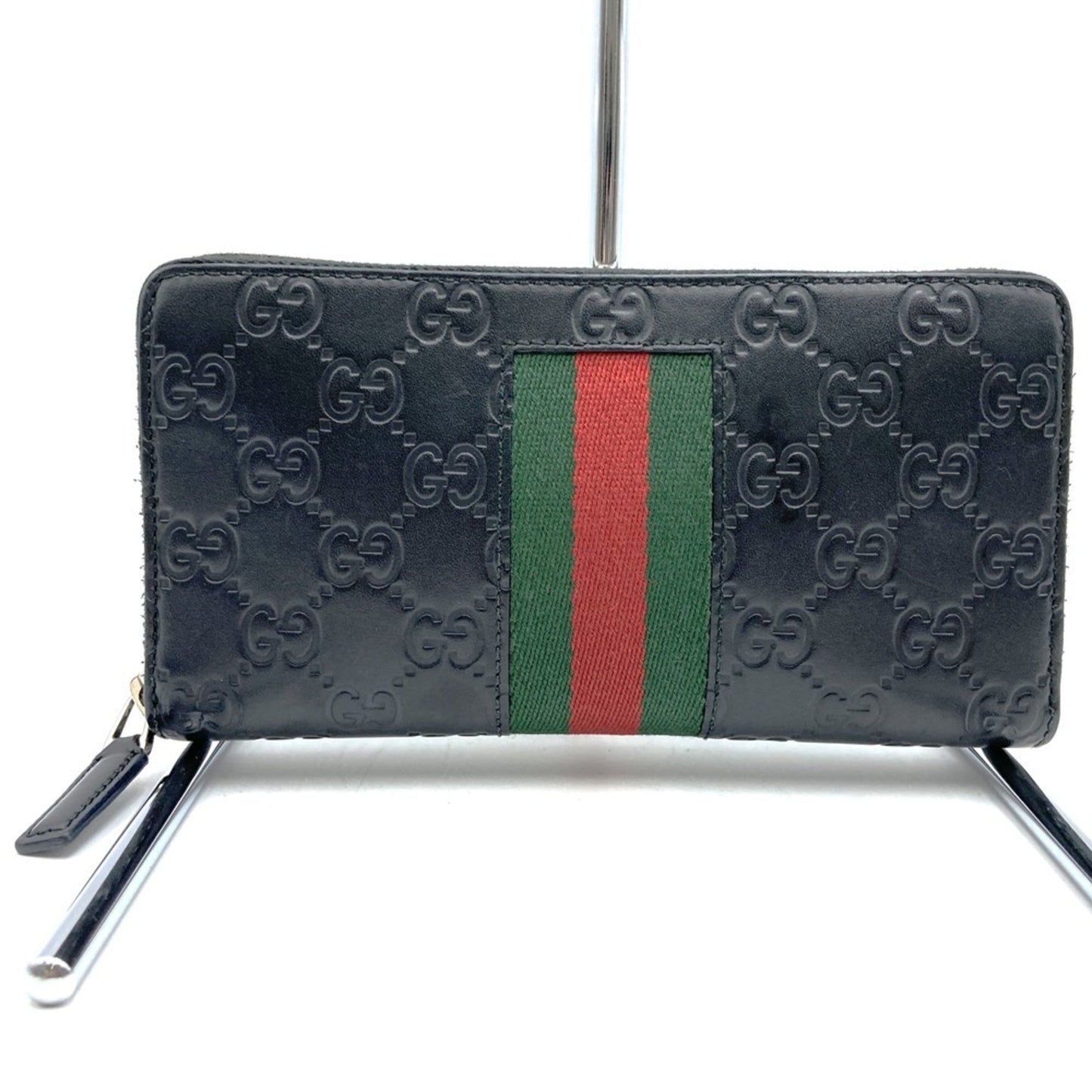 Gucci Black Gg Canvas Long Wallet (Bi-Fold)