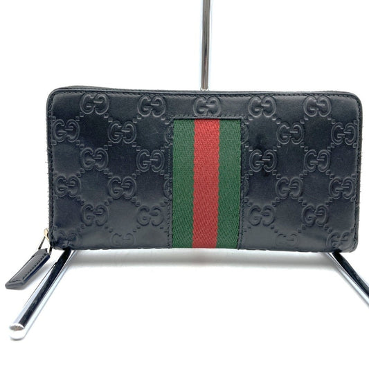 Gucci Black Gg Canvas Long Wallet (Bi-Fold)