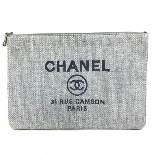 Chanel Blue Canvas Clutch Bag Pouch