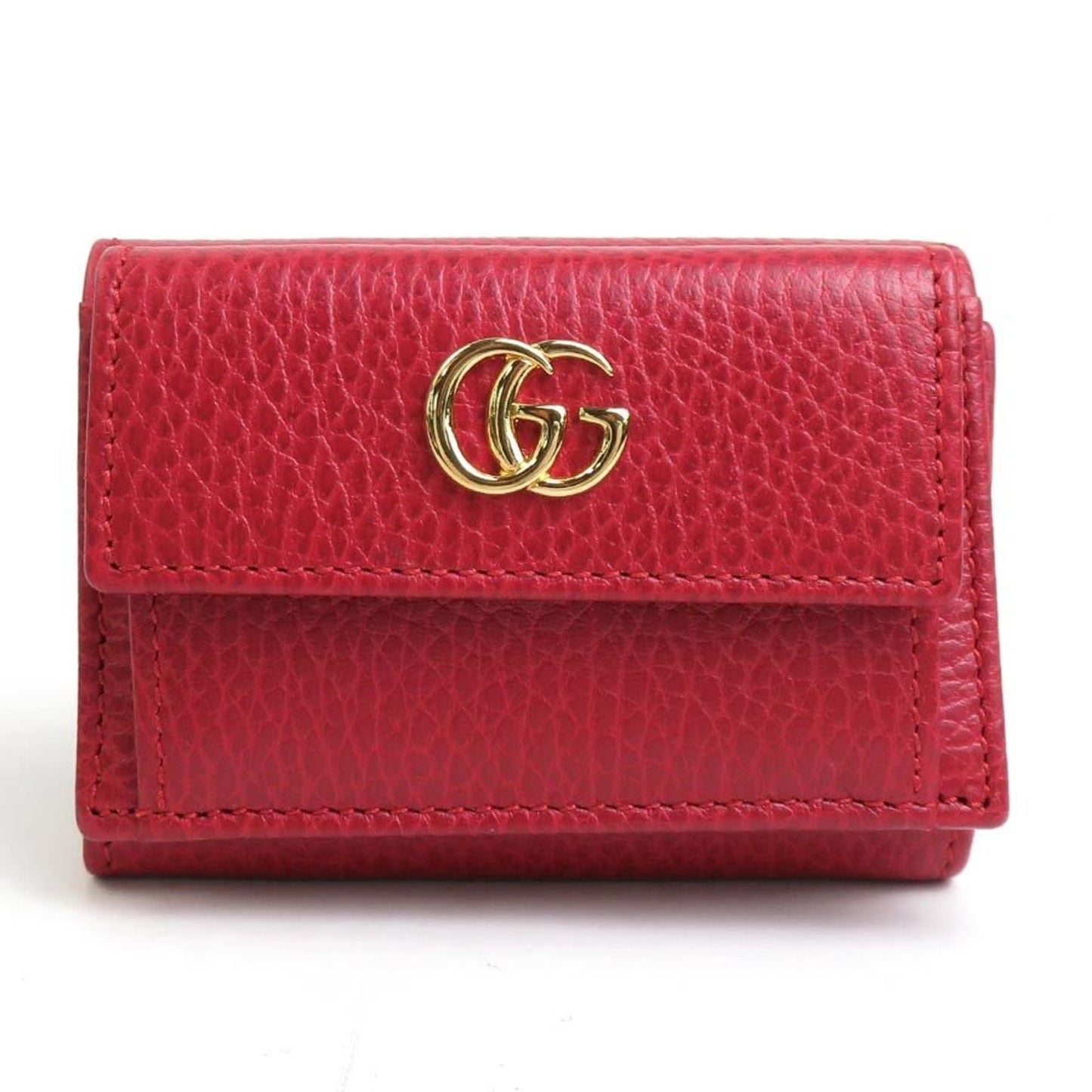 Gucci Red Color Leather Wallet (Tri-Fold)