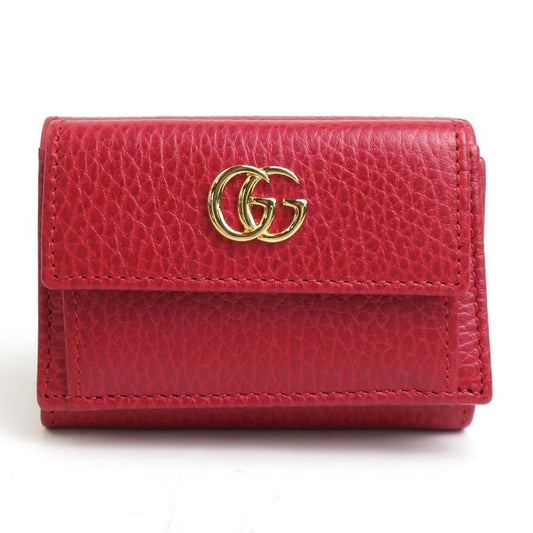Gucci Red Color Leather Wallet (Tri-Fold)