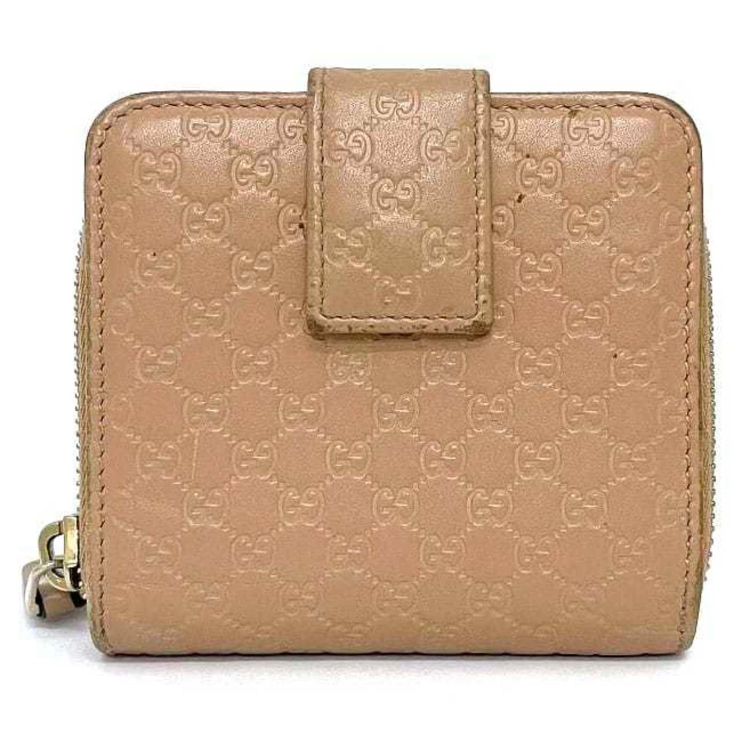 Gucci Gold Beige Leather Wallet (Bi-Fold)