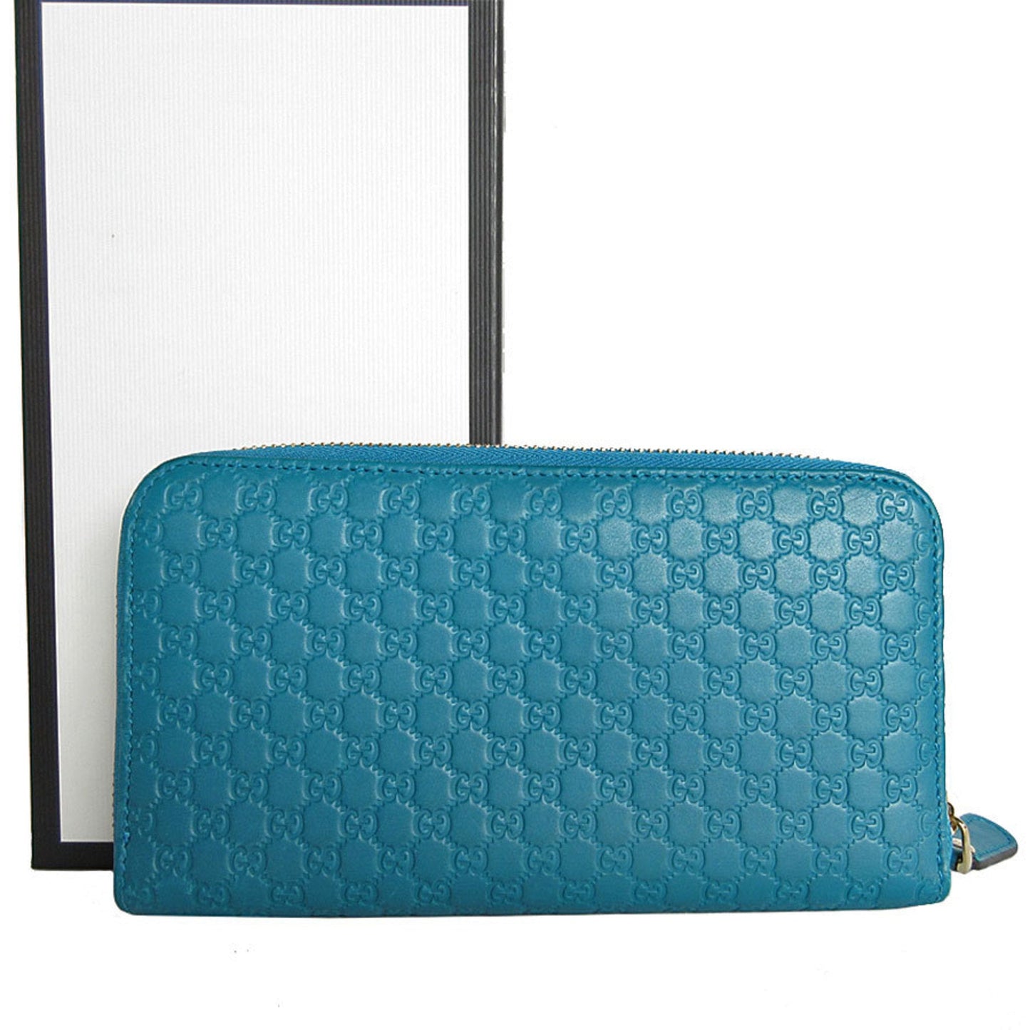 Gucci Blue Leather Long Wallet (Bi-Fold)