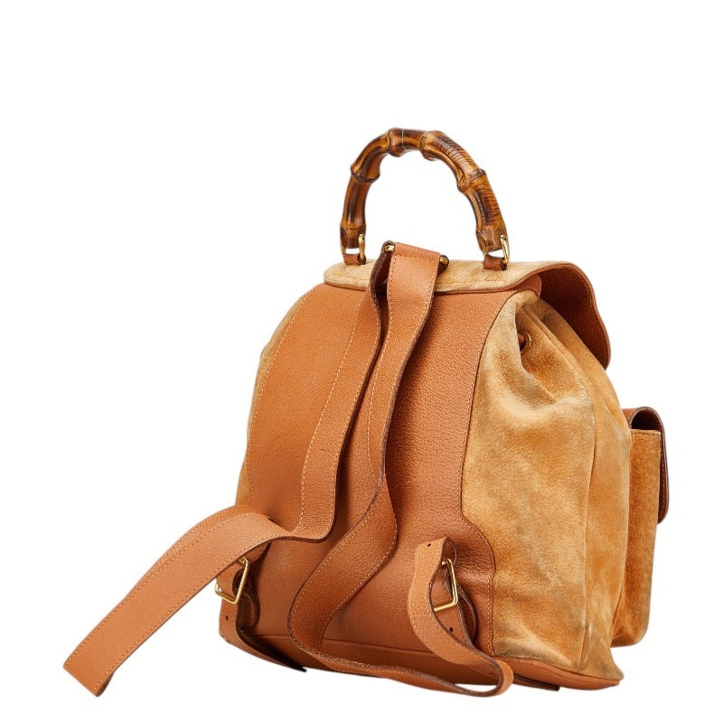 Gucci Brown Leather Suede Backpack