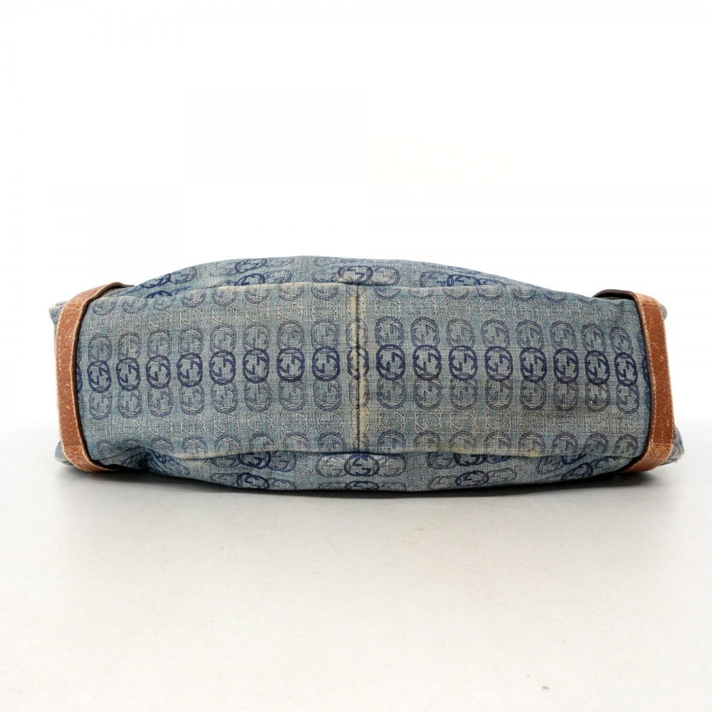 Gucci Blue Brown Denim Tote Bag