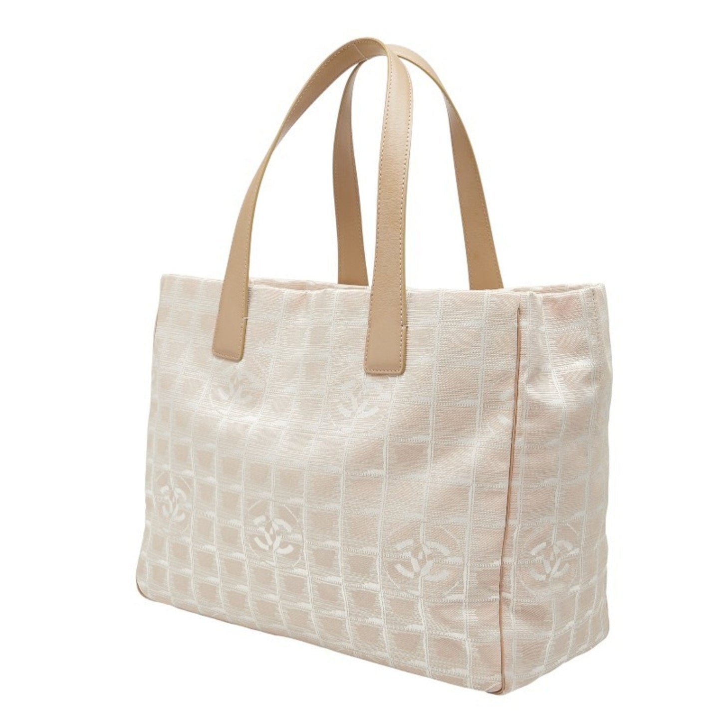 Chanel New Travel Line Beige Pink Nylon Leather Tote Bag