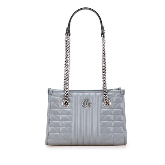 Gucci Gg Marmont Gray Leather Shoulder Bag Tote Bag