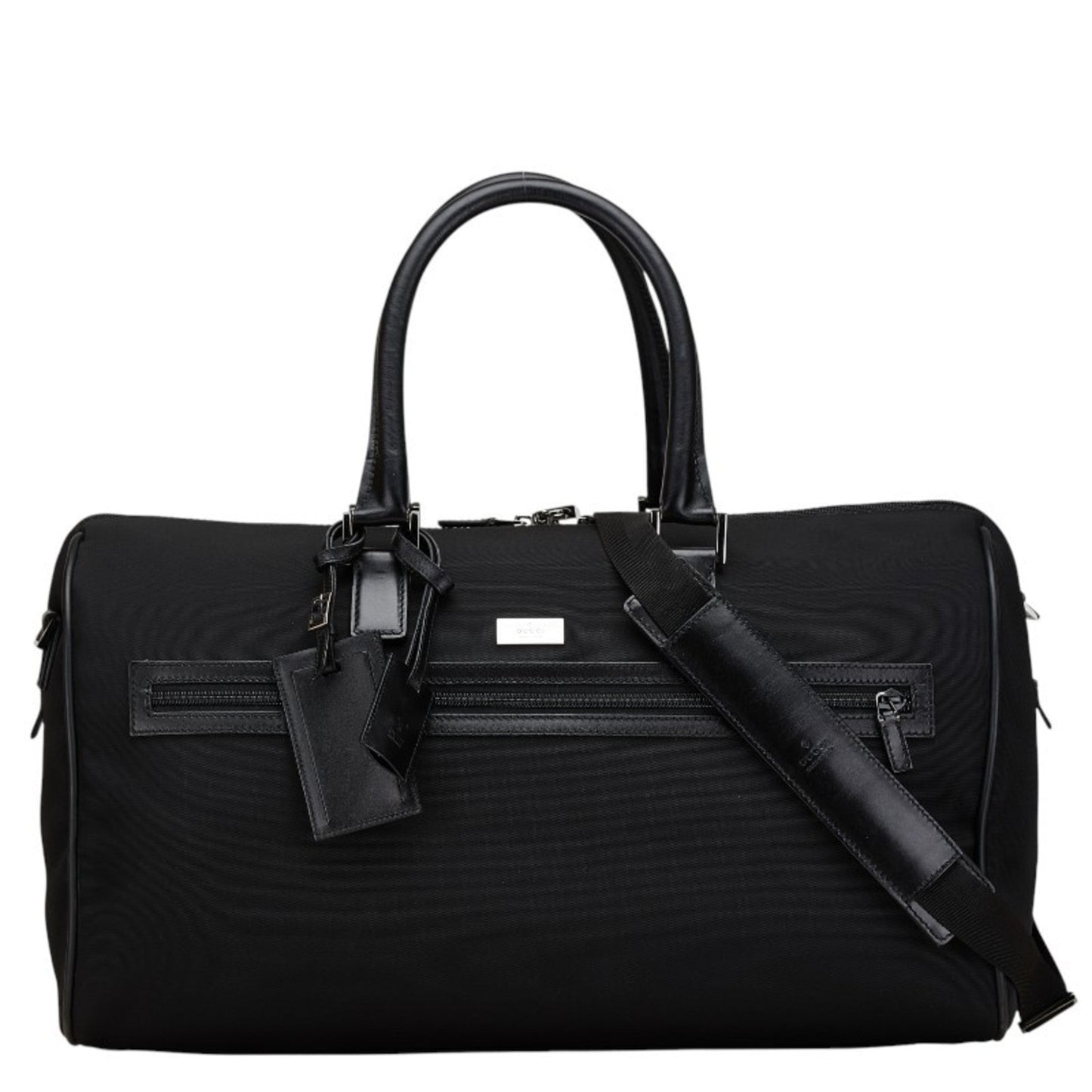 Gucci Black Canvas Leather Boston Bag Shoulder Bag