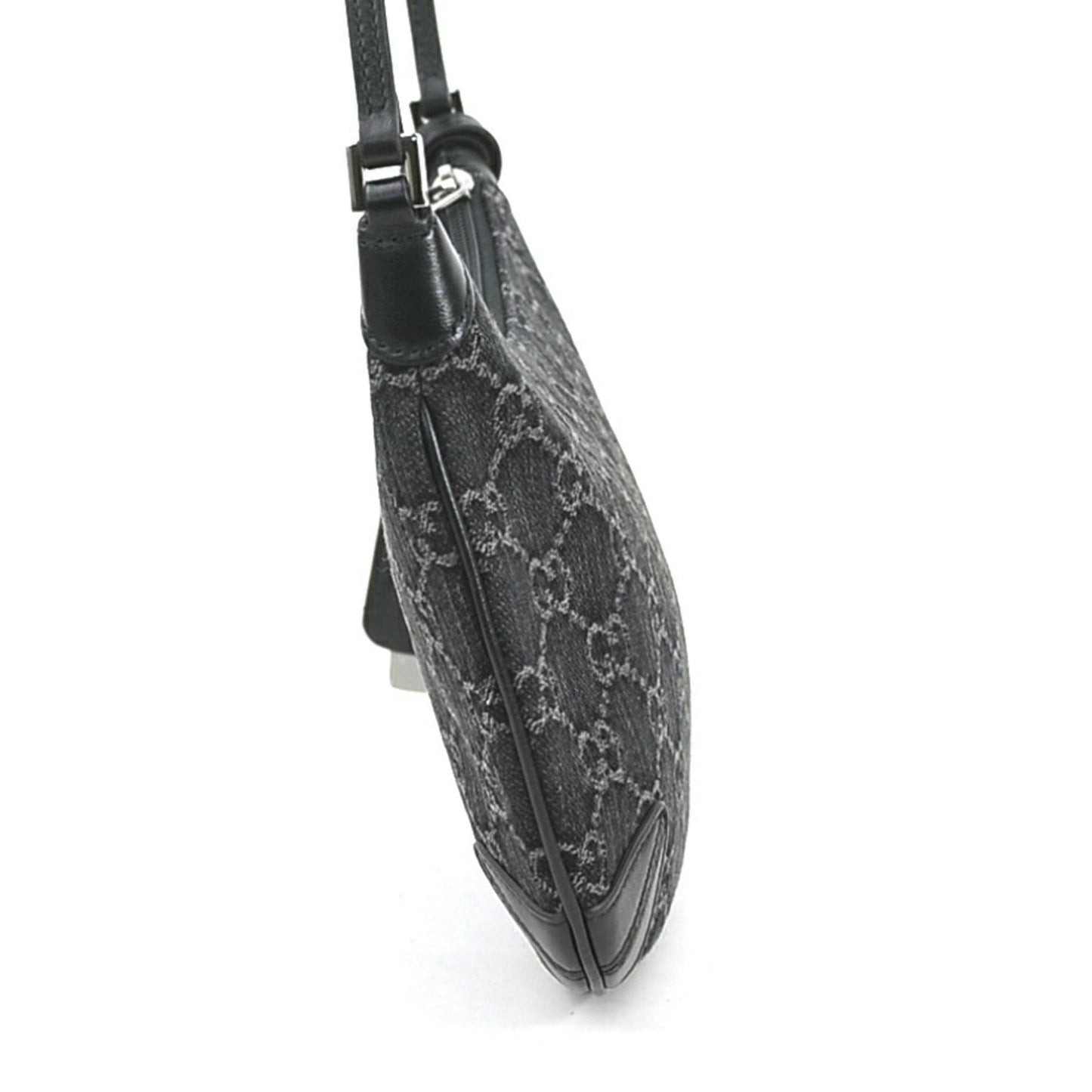 Gucci Black Denim Leather Shoulder Bag