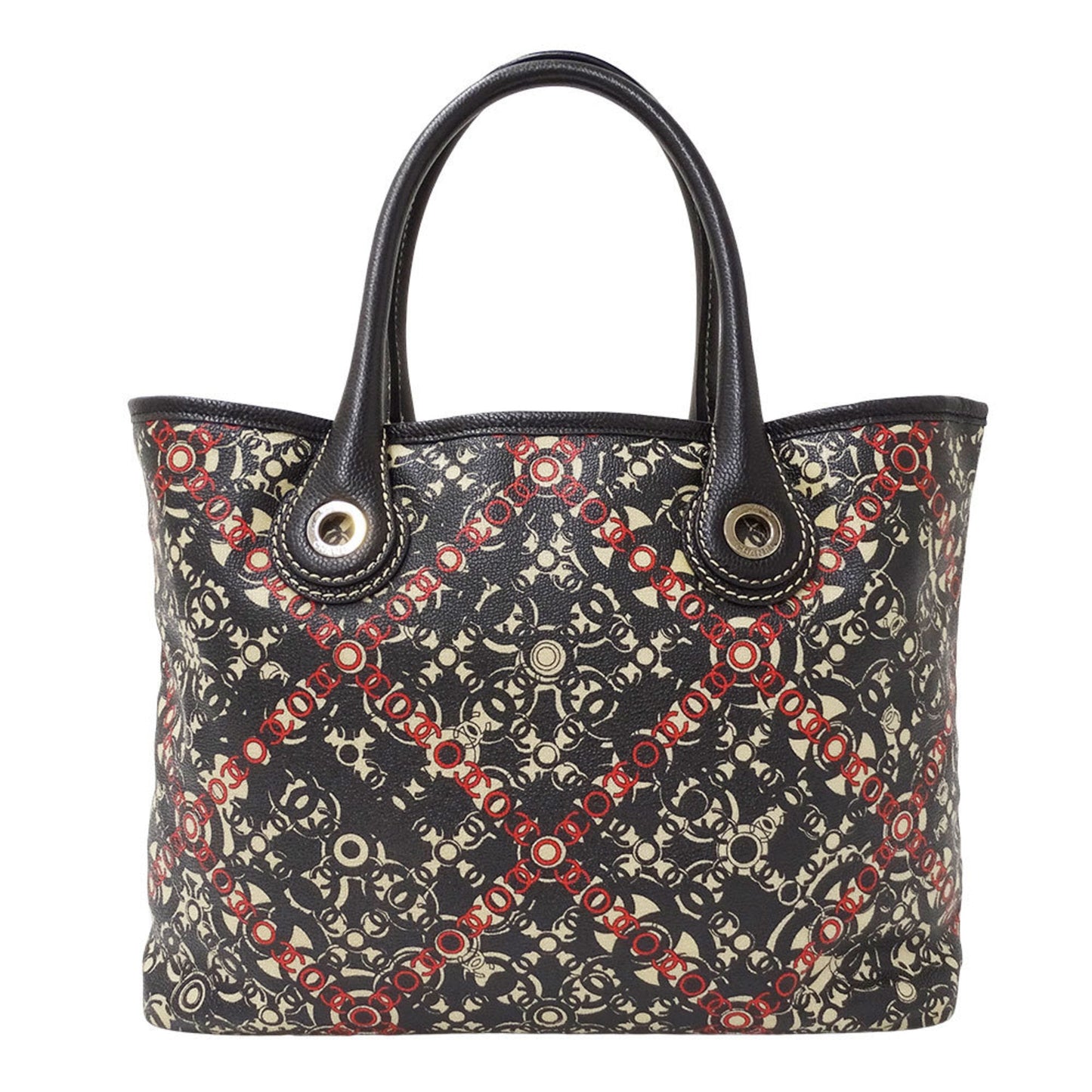 Chanel Black Yellow Pvc Pouch Tote Bag