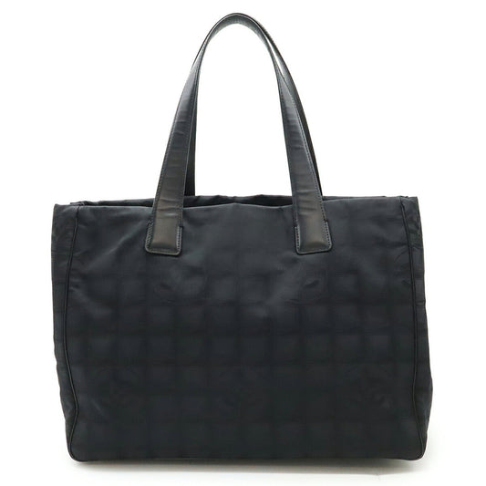 Chanel Black Brown Leather Nylon Tote Bag