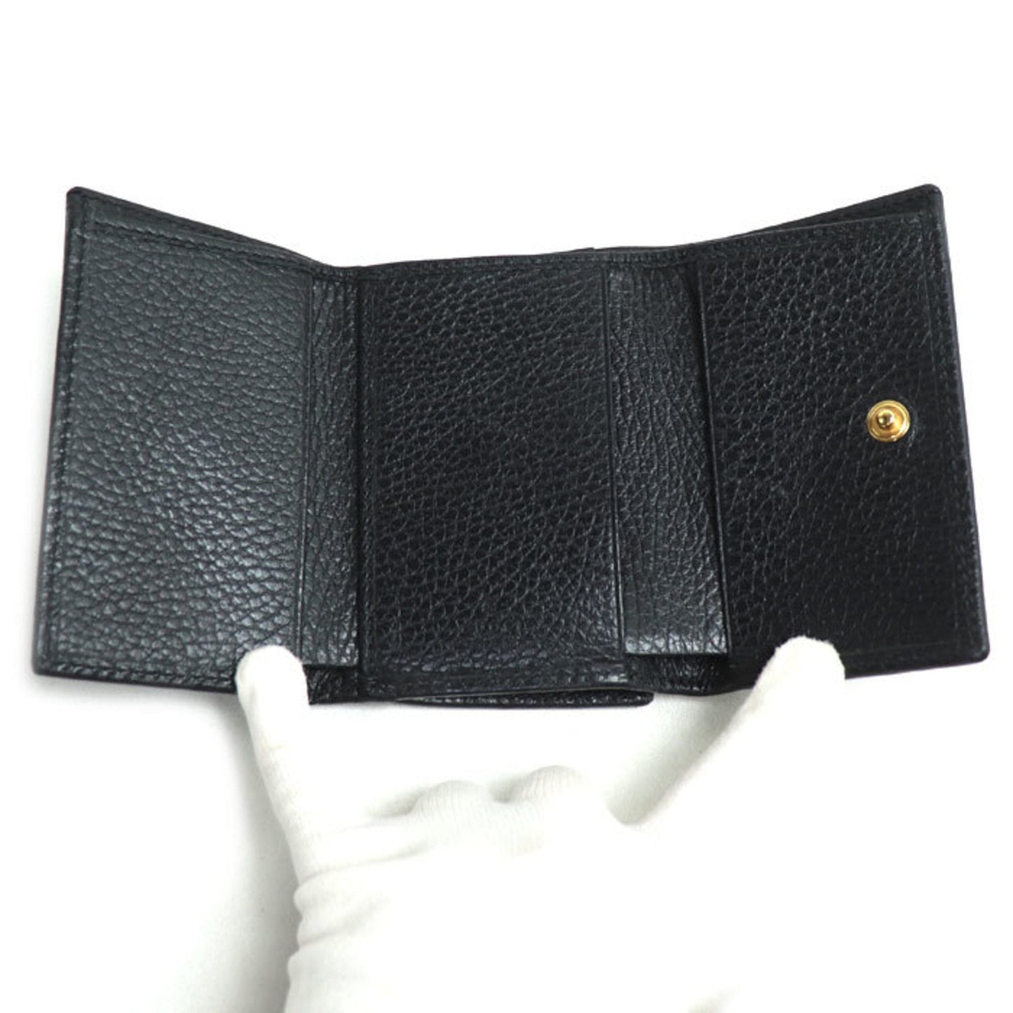 Gucci Black Leather Wallet (Tri-Fold)