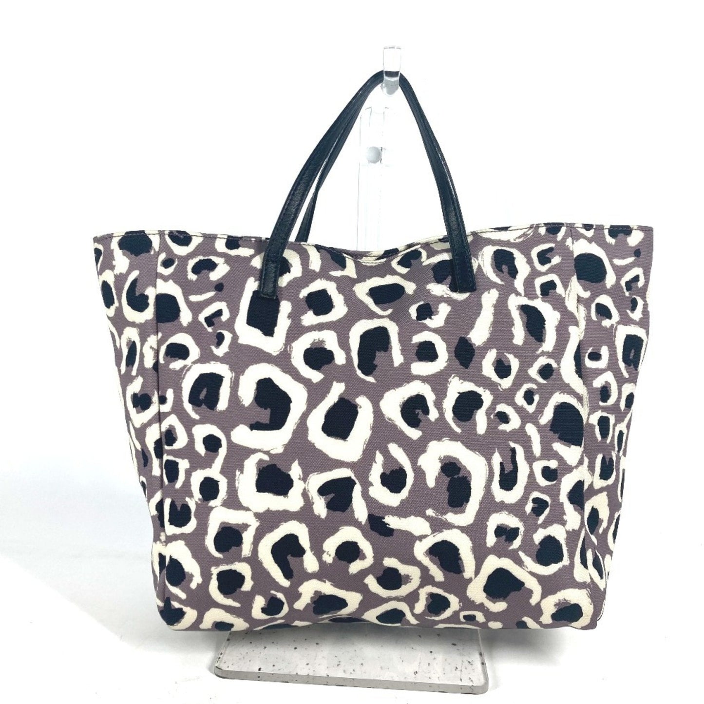 Gucci Black Purple Nylon Leather Handbag Tote Bag