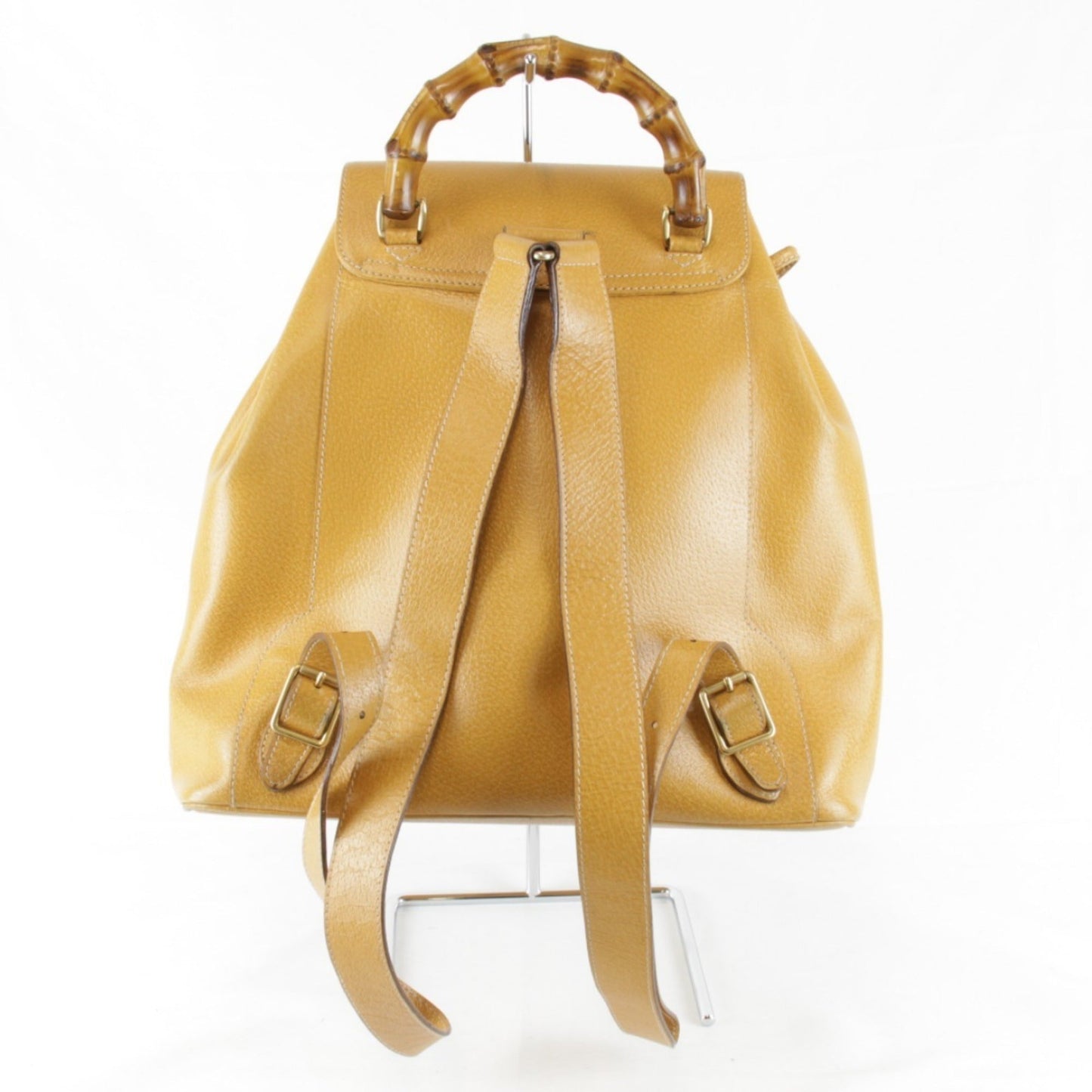 Gucci Black Leather Bamboo Backpack