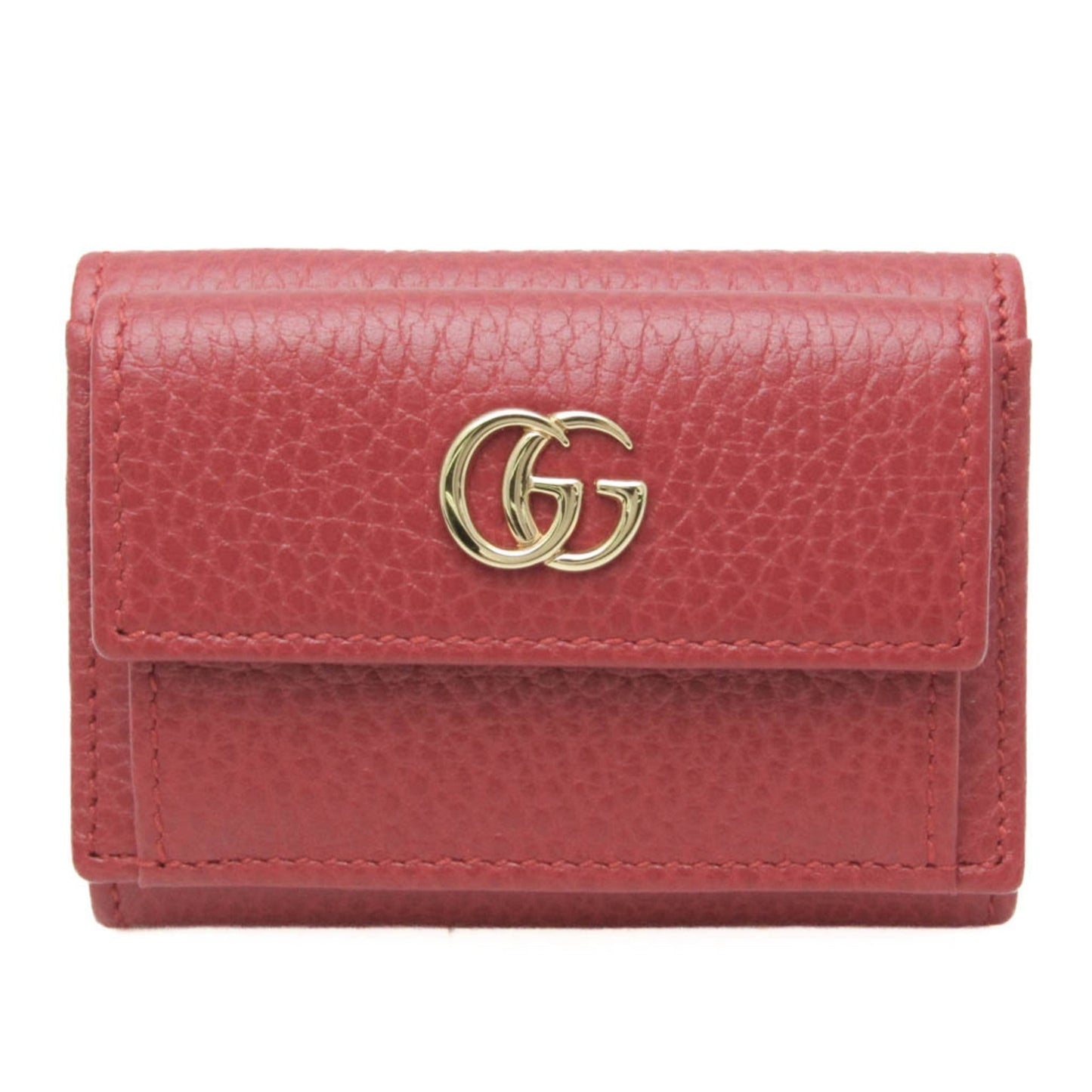 Gucci Red Color Leather Wallet (Tri-Fold)