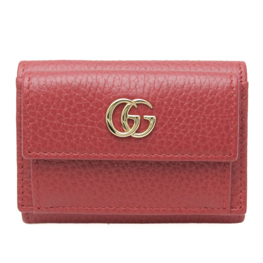 Gucci Red Color Leather Wallet (Tri-Fold)
